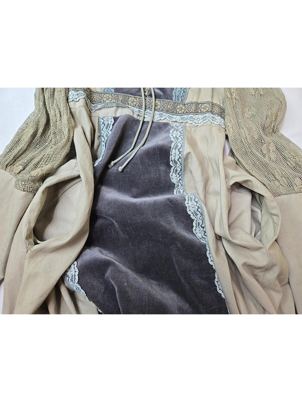 Gunne Sax Vintage Velvet Renaissance Lace Victorian Medieval Dress Womens Size 5 - Picture 15 of 15